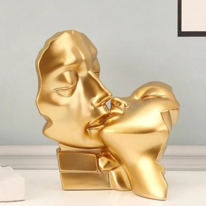 Decorbites™ Abstrakte Gold-Kopf-Paar-Skulptur, Hochzeitsgeschenke & Wohnraumdekoration