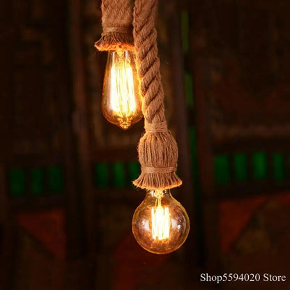 Decorbites™ Hanfseil-Pendant-Lampen: Vintage-Industrial-Hängeleuchte für die Heimdekoration