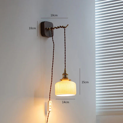 Decorbites™ LED Wandarmatur Modern Japanischer Stil Keramik-Lampenschirm Holzbasisleuchte