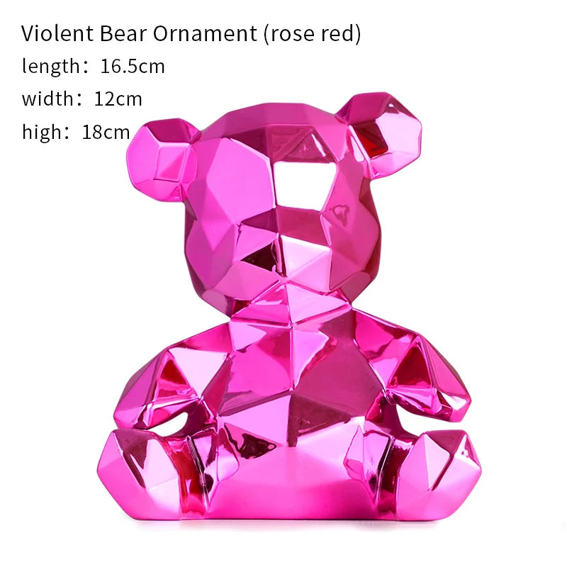 DecorBites™ Electroplated Teddy Bear Sculpture for Home Decor