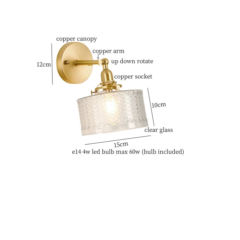 Decorbites™ Bell Glass LED Wandlampe für Wohnzimmer, Badezimmer, Treppenbeleuchtung – Japanischer Vintage-Stil
