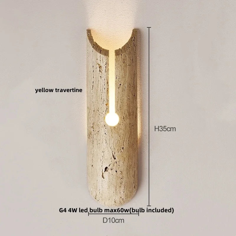 Decorbites™ LED-Wandleuchten für Esszimmer, Treppe, Schlafzimmer, Stein, Terrazzo, Holz – Wabi-Sabi-Ästhetik