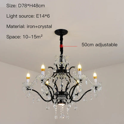 Decorbites™ Kristallkerzenleuchter-Beleuchtung: Schwarze Pendelleuchten für Esszimmer, Küche & Landhausstil