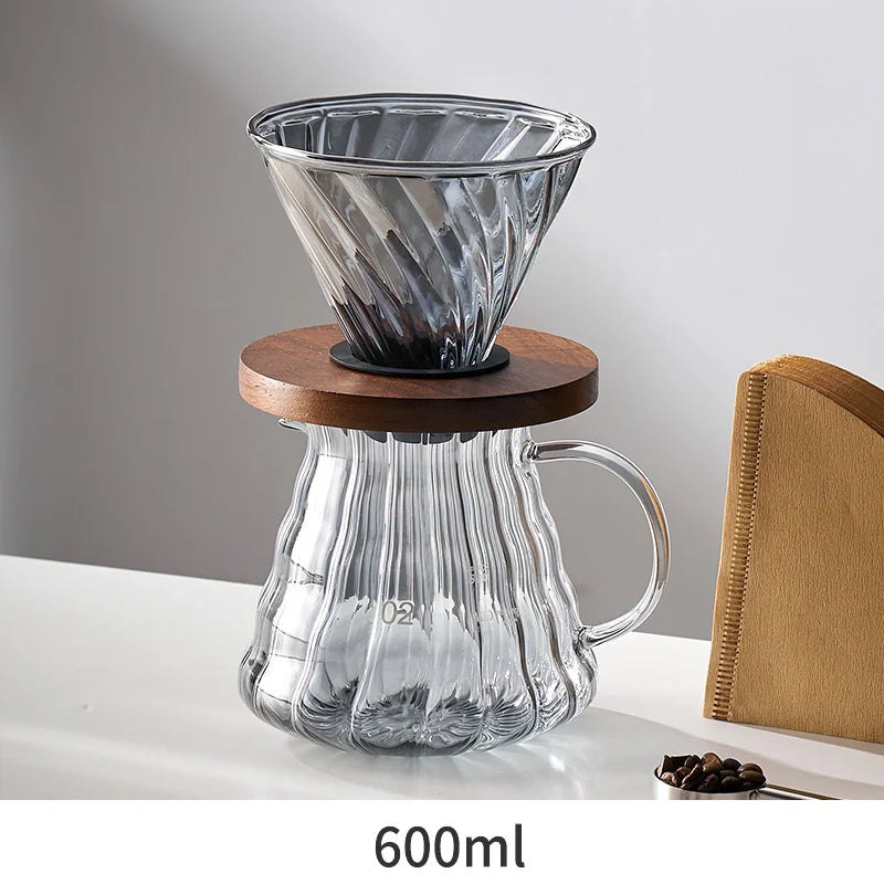 Decorbites™ Glas-Kaffeekocher: Handgefertigter Topf zum Teilen, Filterbecher und Teekanne