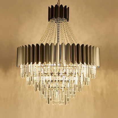 Decorbites™ Kristall-LED-Kronleuchter in Schwarz-Gold-Finish für das Esszimmer