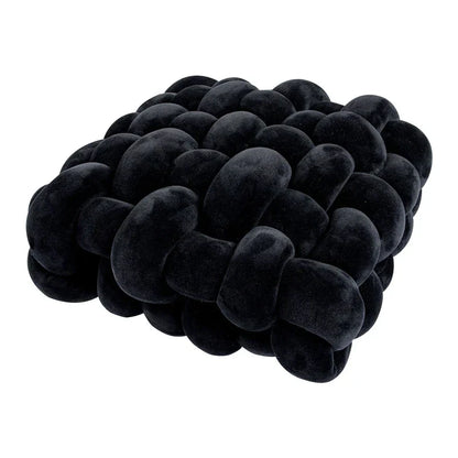DecorBites™ Knot Square Pillows: Handmade Decor for Living Room, Bedroom, Office in Grey