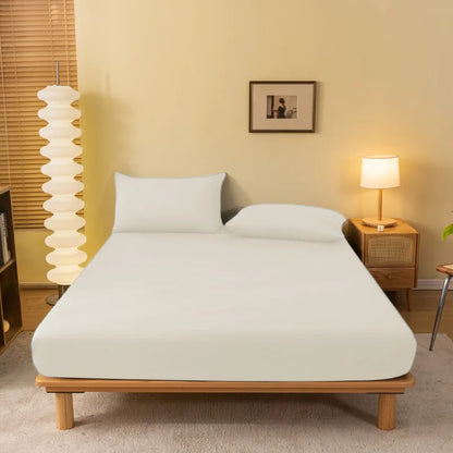 DecorBites™ Cozy Solid Color Fitted Sheet - All Seasons Mattress Cover