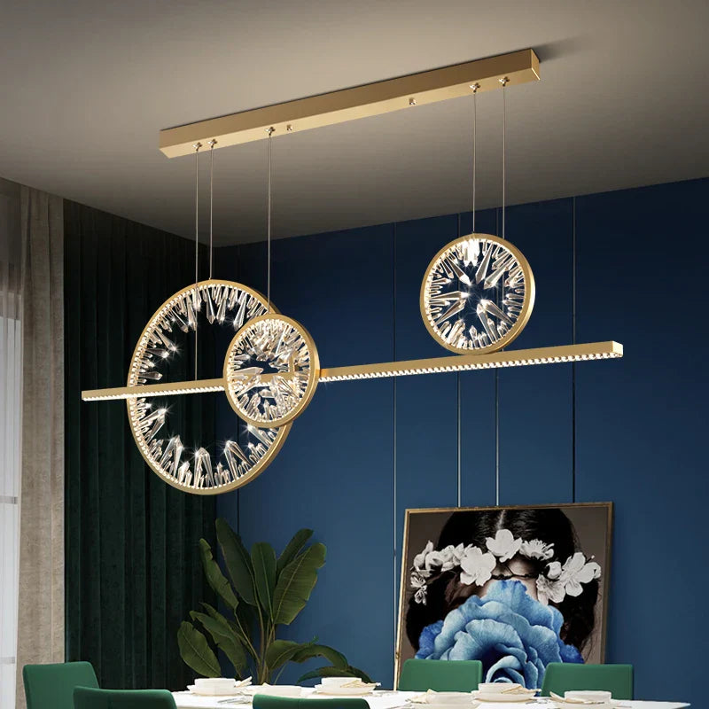 DecorBites™ Crystal Pendant Chandelier for Dining Room, Kitchen, Restaurant, Bar - Modern LED Luxury Lighting