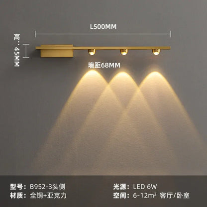 DecorBites™ Copper LED Wall Lamp Modern Bedside Reading Indoor Nordic Scone Wall Lamp