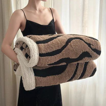 Decorbites™ Leopard-Muster-Doppellagige Woll-Decke – Unwiderstehlich Weich & Warm