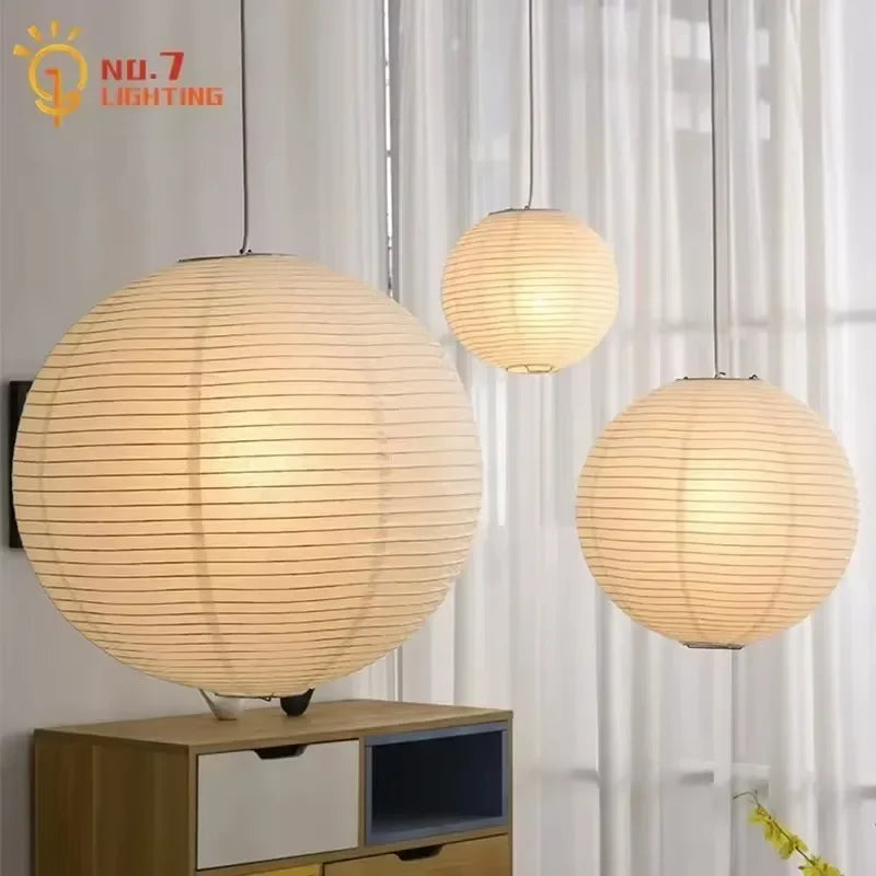 Rice Paper Pendant Light Japanese Minimalism White