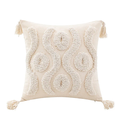 Decorbites™ Geometrisches Tufted-Kissenbezug Beige Patchwork-Kissenbezüge Wabi-Sabi-Stil