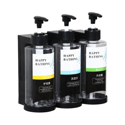 Decorbites™ Bernstein-Seifenspender- & Shampoo-Flaschen-Set für bohrenfreie Badezimmer-Aufbewahrung