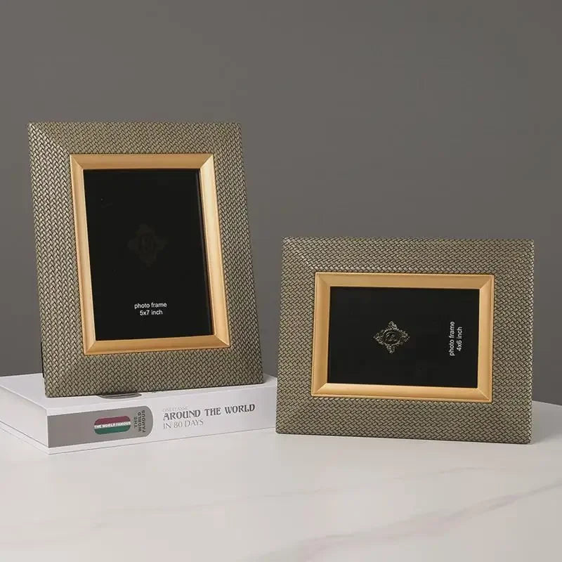 Decorbites™ Leder-Metall-Bildrahmen: Luxus-Dekoration für Büro, Arbeitszimmer und Schlafzimmer & Geschenk