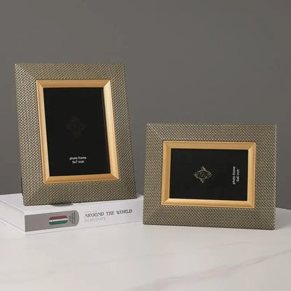 Decorbites™ Leder-Metall-Bildrahmen: Luxus-Dekoration für Büro, Arbeitszimmer und Schlafzimmer & Geschenk