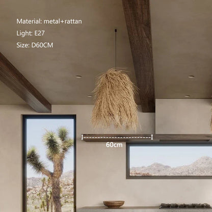 Decorbites™ Handgewebte LED-Hängeleuchte aus Rattan für Esszimmer & Bar