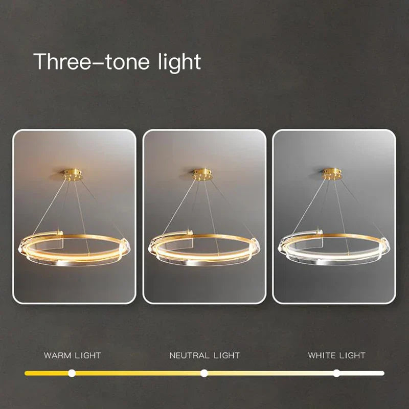 Decorbites™ Goldring-Leuchter LED-Hängeleuchte Moderne Hängelampe für die Heimdekoration