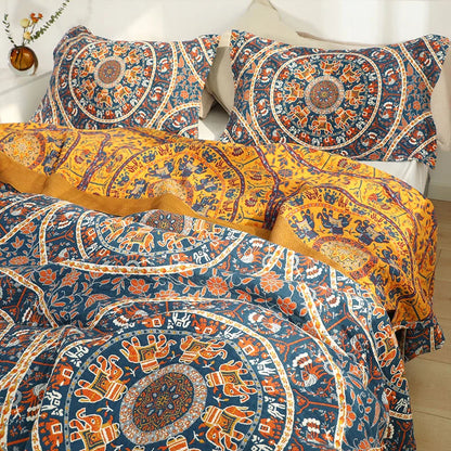 Decorbites™ Baumwolldecke für Picknick/Bettdecke - Doppelbett 150 Blumen Blau, hochwertige Kissenbezüge