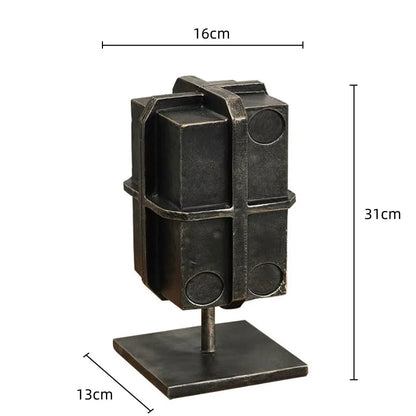 Decorbites™ Geometrische Block-Bindungsbox-Bronzefigur - Heimdekoration Skulptur Handwerk