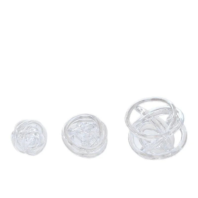 Decorbites™ Glas-Spulenwickelball-Ornament: Handgefertigt, geometrisch, transparent, Heimdekoration