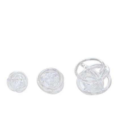 Decorbites™ Glas-Spulenwickelball-Ornament: Handgefertigt, geometrisch, transparent, Heimdekoration