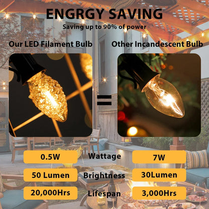 Decorbites™ Diamant-Lüster LED-Lampen 7W C7 Kerzenleuchter-Sockel Dekor-Edison-Birnen