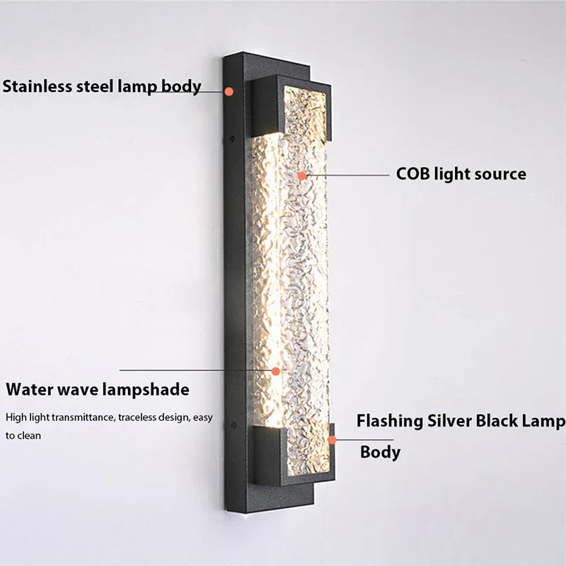 DecorBites™ Dimmable LED Stainless Steel Outdoor Wall Sconce for Villa Garage Garden Courtyard