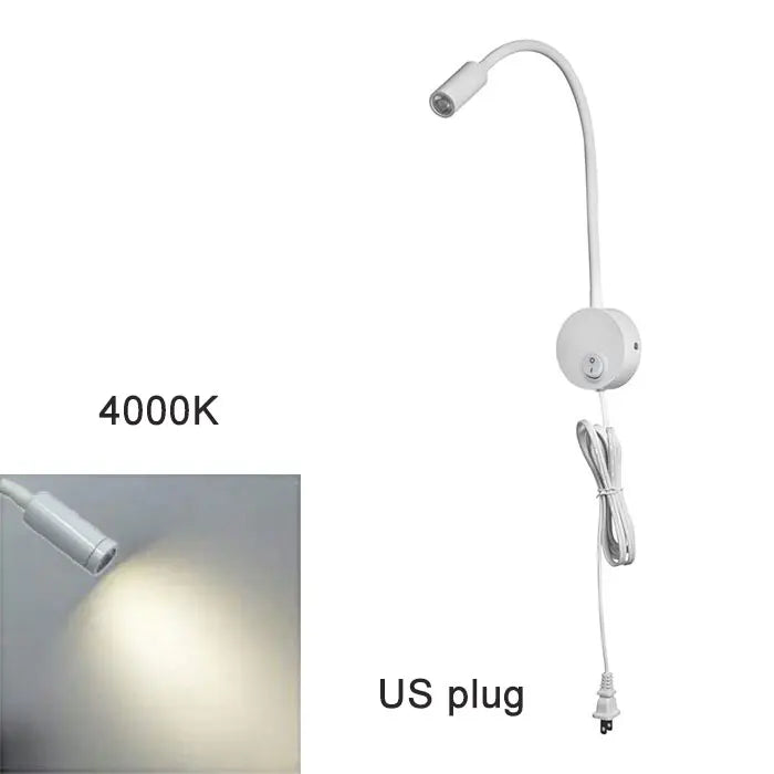Decorbites™ dimmbare LED-Wandleuchte für Schlafzimmer, Wohnzimmer, Kinderzimmer – 3W verstellbare Gänsehals-Leselampe