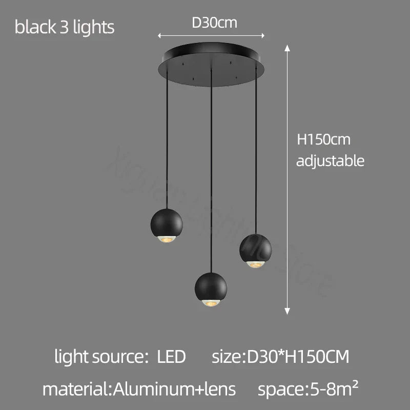 Metal Globe Lens Chandelier