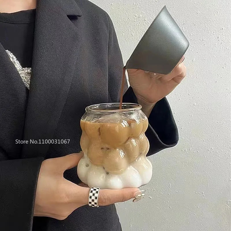 Decorbites™ hitzebeständiges Trauben-Glas-Becher-Set: Transparente Trinkbecher für Kaffee, Tee, Saft und Bier