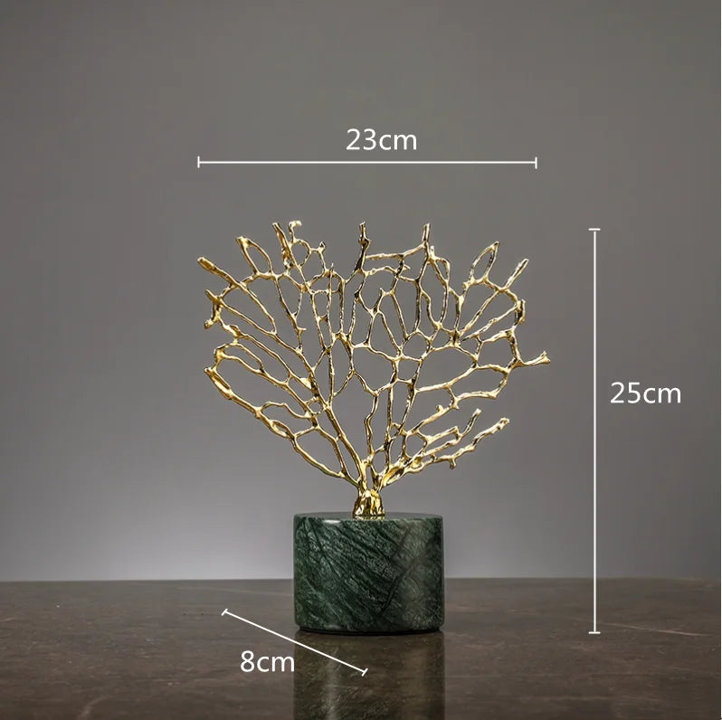 DecorBites™ Coral Crystal Tree Glass Vase Metal Frame Resin Ocean Figurines, Home Decor
