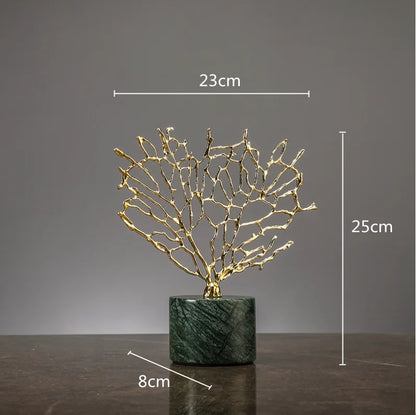 DecorBites™ Coral Crystal Tree Glass Vase Metal Frame Resin Ocean Figurines, Home Decor