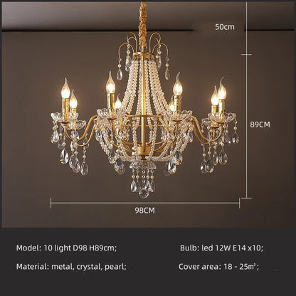 Decorbites™ Gold Kristall Perlen Kronleuchter LED Hängelampen Luxus Wohnzimmer Dekoration