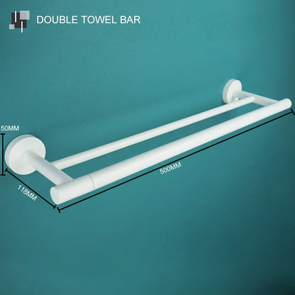 DecorBites™ Bathroom Accessory Set: Towel Rack, Toilet Brush, Paper Holder, Toothbrush Holder, Soap Tray