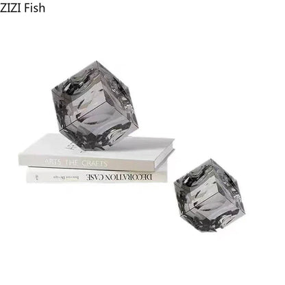 DecorBites™ Crystal Cube Statue Desk Ornament - Creative Room Decor Sculpture