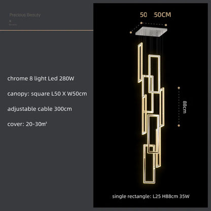 Decorbites™ Kristall-LED-Hängeleuchte Luxus-Treppenleuchte Moderne Leuchtenarmatur