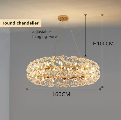 Decorbites™ Gold-Kristall-Leuchter: Luxuriöse LED-Hängeleuchte für Wohn- und Esszimmer