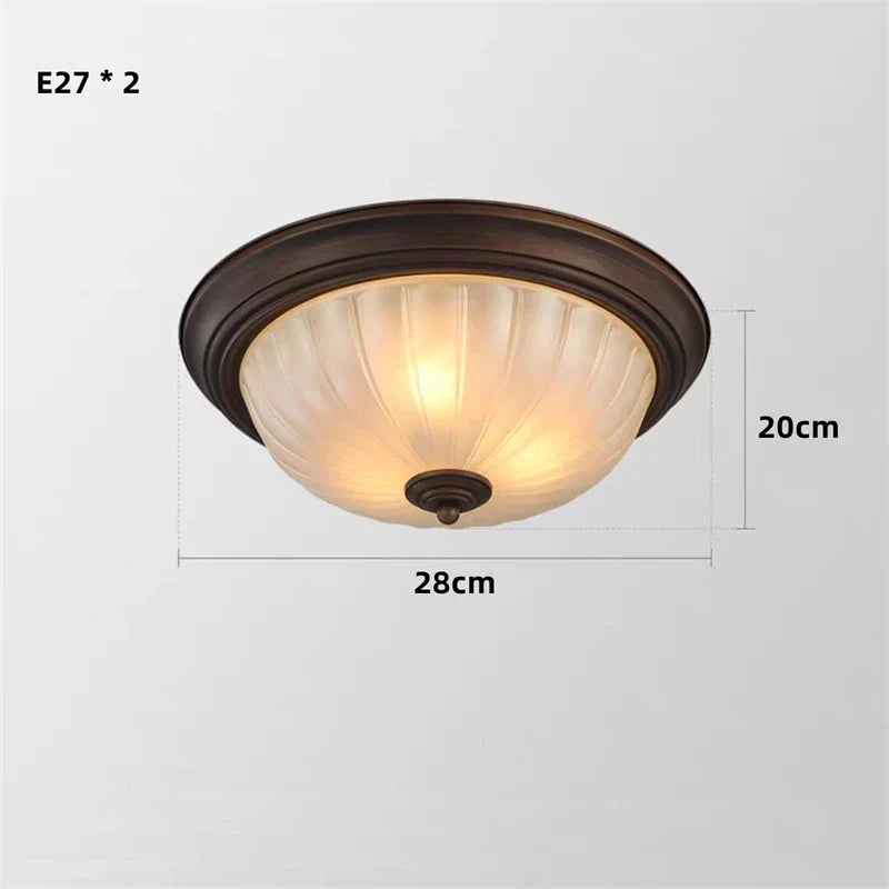 DecorBites™ Black Bronze Ceiling Light with Frosted Glass Shade for Bedroom and Kitchen