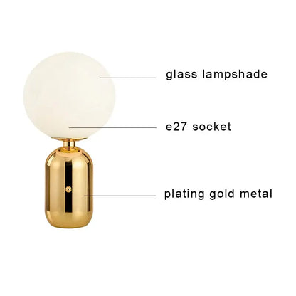 Decorbites™ Glas-Schreibtischlampe: Schlankes nordisches Design, ideal für Schlafzimmer, Wohnzimmer, E27