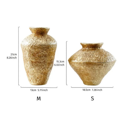 Decorbites™ Goldene Vase Harz-Handwerk Blumenarrangement Heimdekoration Bouquet-Akzent
