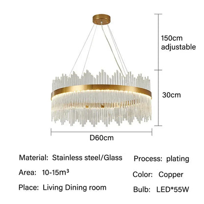 Decorbites™ Glasstab-LED-Hängeleuchter: Elegante Leuchte für die Einrichtung im Wohn-, Ess- und Schlafzimmer