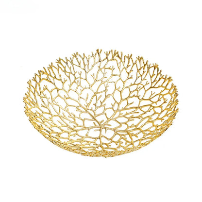 DecorBites™ Coral Shapes Metal Tray: Stylish Home Decor Organization Container