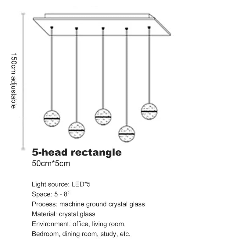 DecorBites™ Crystal Ceiling Chandelier for Staircase & Hallway, Elegant Long Cable Pendant Light