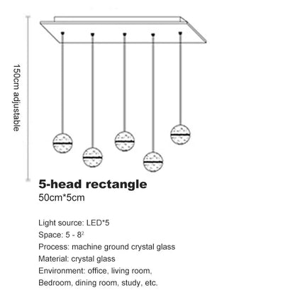 DecorBites™ Crystal Ceiling Chandelier for Staircase & Hallway, Elegant Long Cable Pendant Light