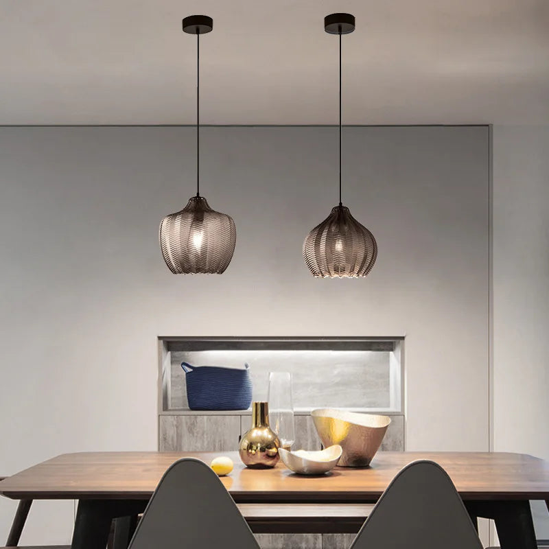 Decorbites™ Bernstein-Graues Glas-Lüster LED-Lampe Modern Nordisch Schlafzimmer Restaurant Bar Treppenhaus Lampe