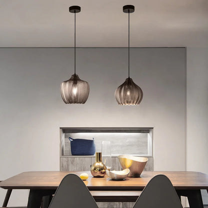 Decorbites™ Bernstein-Graues Glas-Lüster LED-Lampe Modern Nordisch Schlafzimmer Restaurant Bar Treppenhaus Lampe