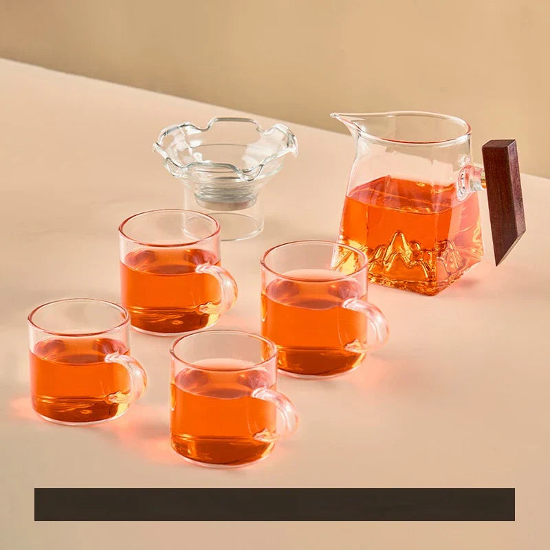Decorbites™ Glas-Kung-Fu-Teebecher-Set mit Griff und Sieb, 350 ml