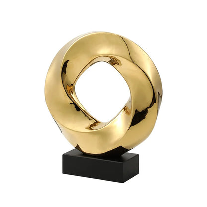 DecorBites™ Geometric Gold Ring Hollow Decor Figurines Home Accessory