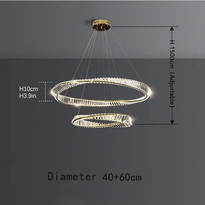 Decorbites™ DNA-Spirale Kristall-Lüster LED-Ring-Design für luxuriöses Wohnzimmer