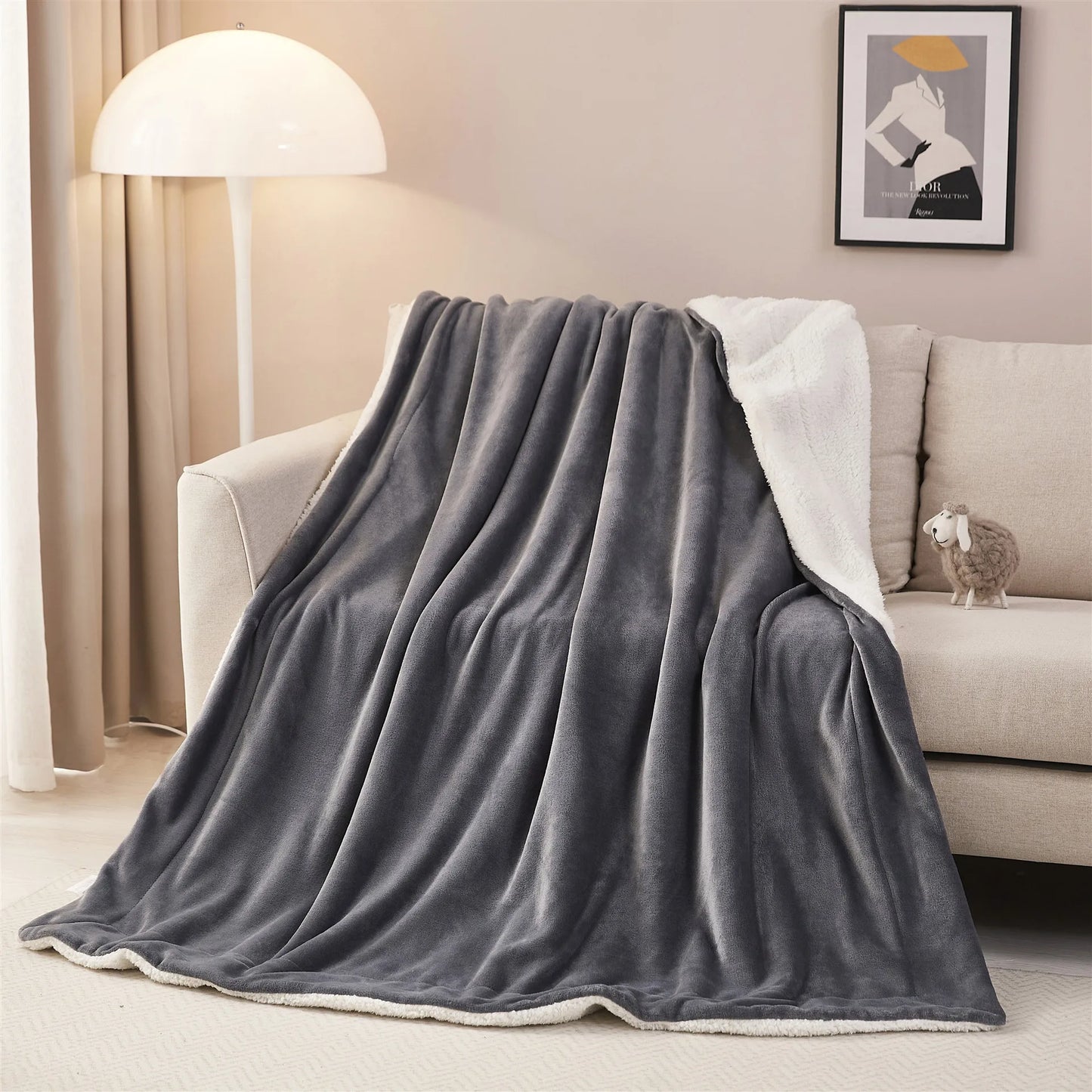 Decorbites™ Kuscheliges Sherpa-Zwillingsdecke: Super weiches Fleece & Samt-Plüsch umkehrbar warme Winter-Bettdecke